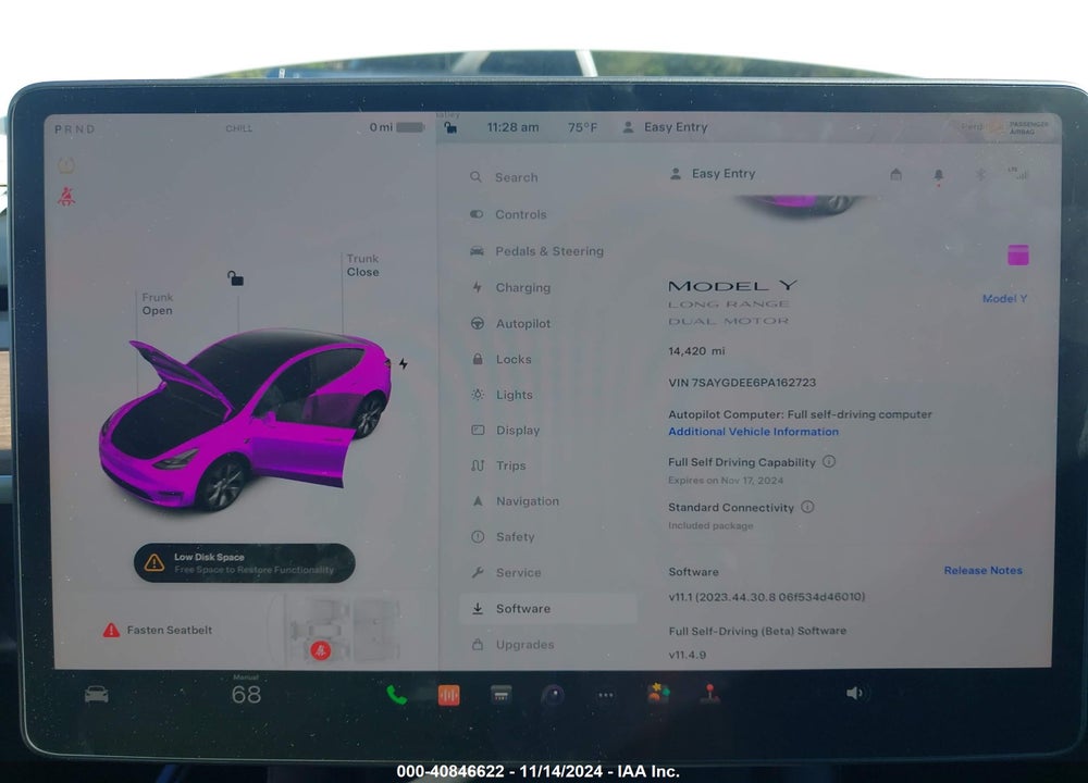 2023 TESLA MODEL Y AWD/LONG RANGE DUAL MOTOR ALL-WHEEL DRIVE VIN: 7SAYGDEE6PA162723