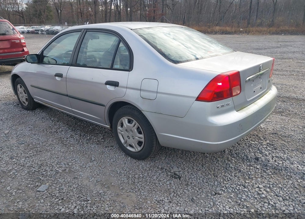 2001 HONDA CIVIC DX VIN: 1HGES16201L022581