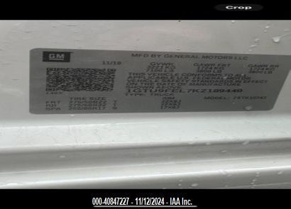 2019 GMC SIERRA 1500 VIN: 1GTU9FEL7KZ189449