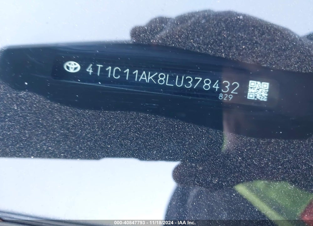2020 TOYOTA CAMRY LE VIN: 4T1C11AK8LU378432