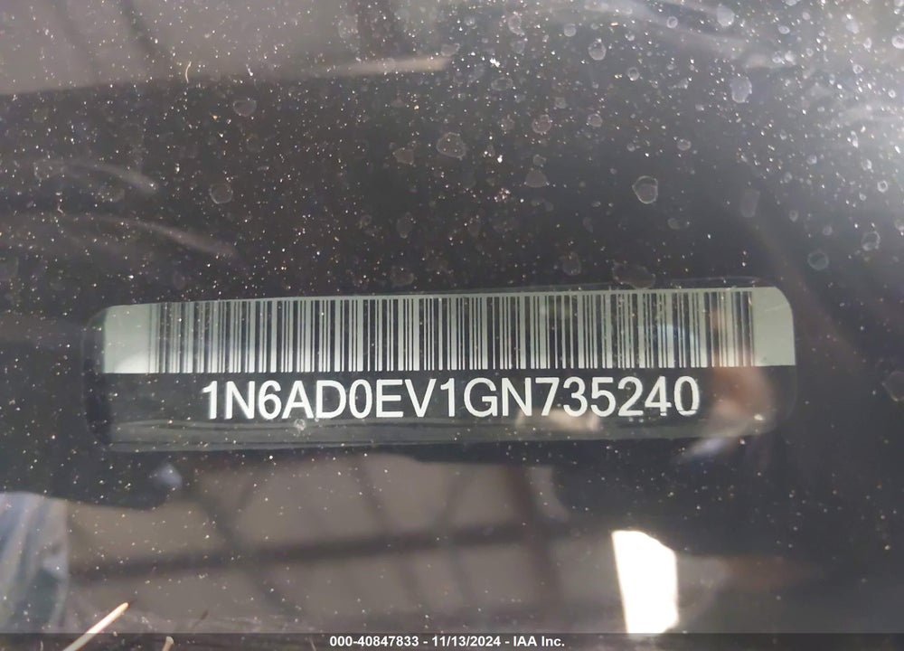 2016 NISSAN FRONTIER SV VIN: 1N6AD0EV1GN735240