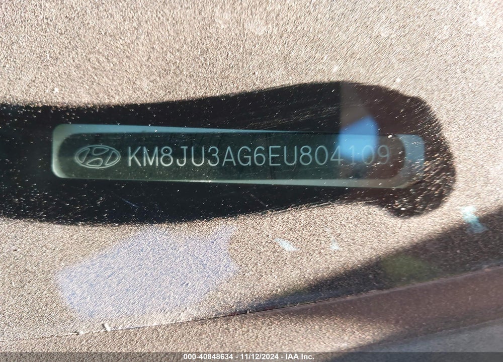 2014 HYUNDAI TUCSON VIN: KM8JU3AG6EU804109