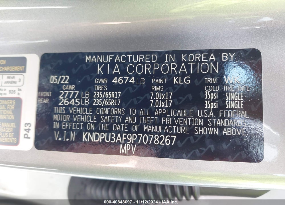 2023 KIA SPORTAGE LX VIN: KNDPU3AF9P7078267
