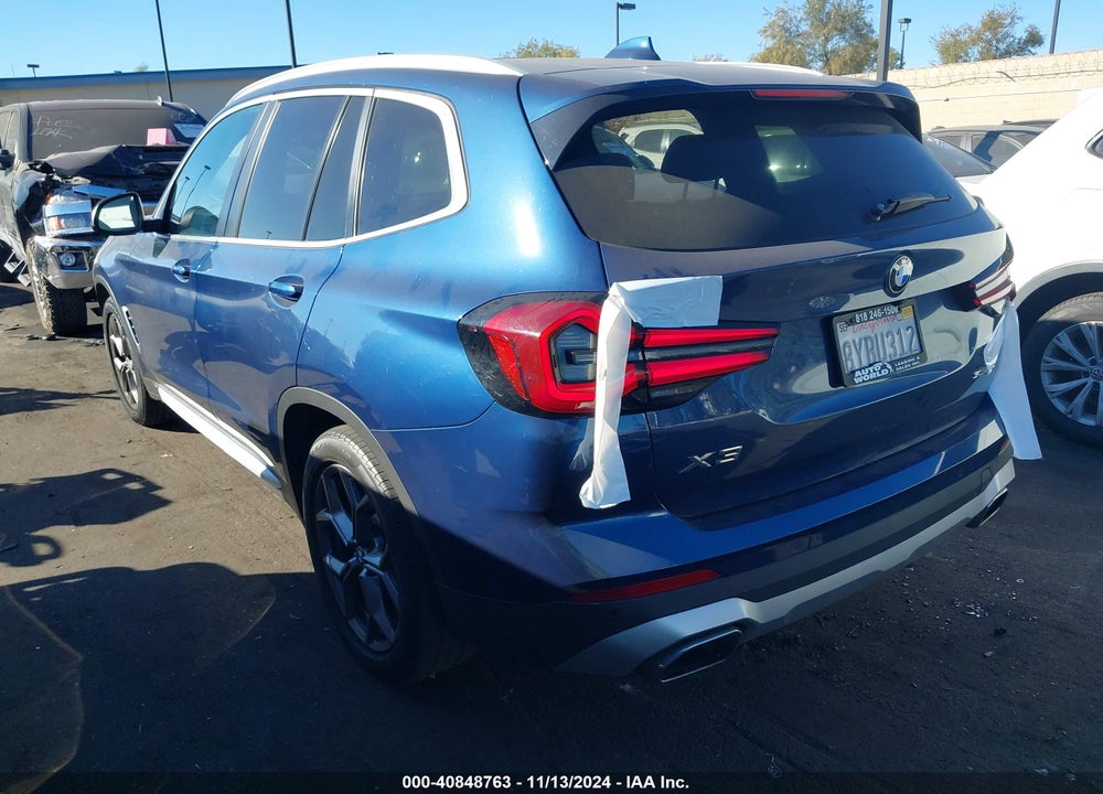 2022 BMW X3 SDRIVE30I VIN: 5UX43DP0XN9J17799