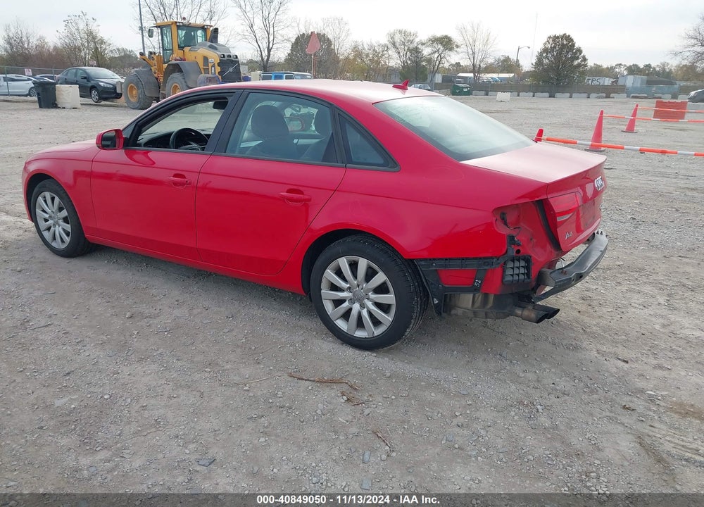 2013 AUDI A4 2.0T PREMIUM VIN: WAUBFAFL3DA160899