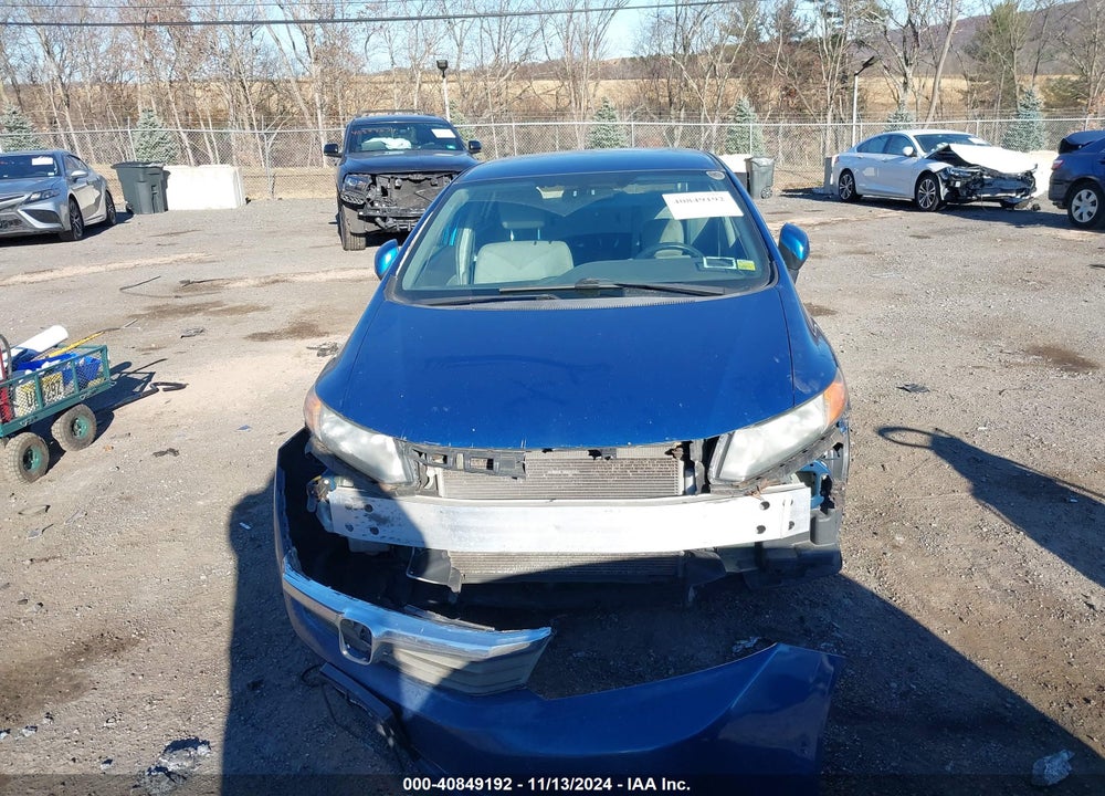 2012 HONDA CIVIC LX VIN: 19XFB2F5XCE326905