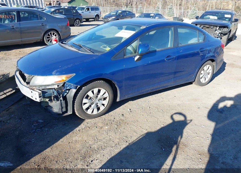 2012 HONDA CIVIC LX VIN: 19XFB2F5XCE326905