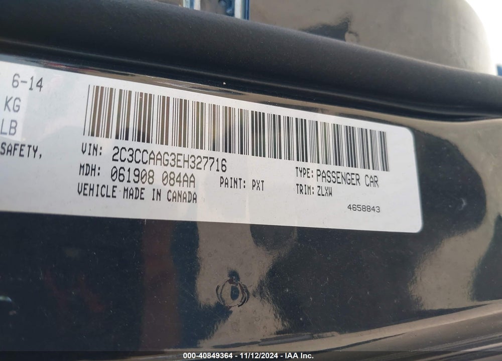 2014 CHRYSLER 300 UPTOWN EDITION VIN: 2C3CCAAG3EH327716