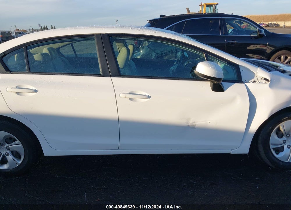 2013 HONDA CIVIC LX VIN: 19XFB2F51DE284528