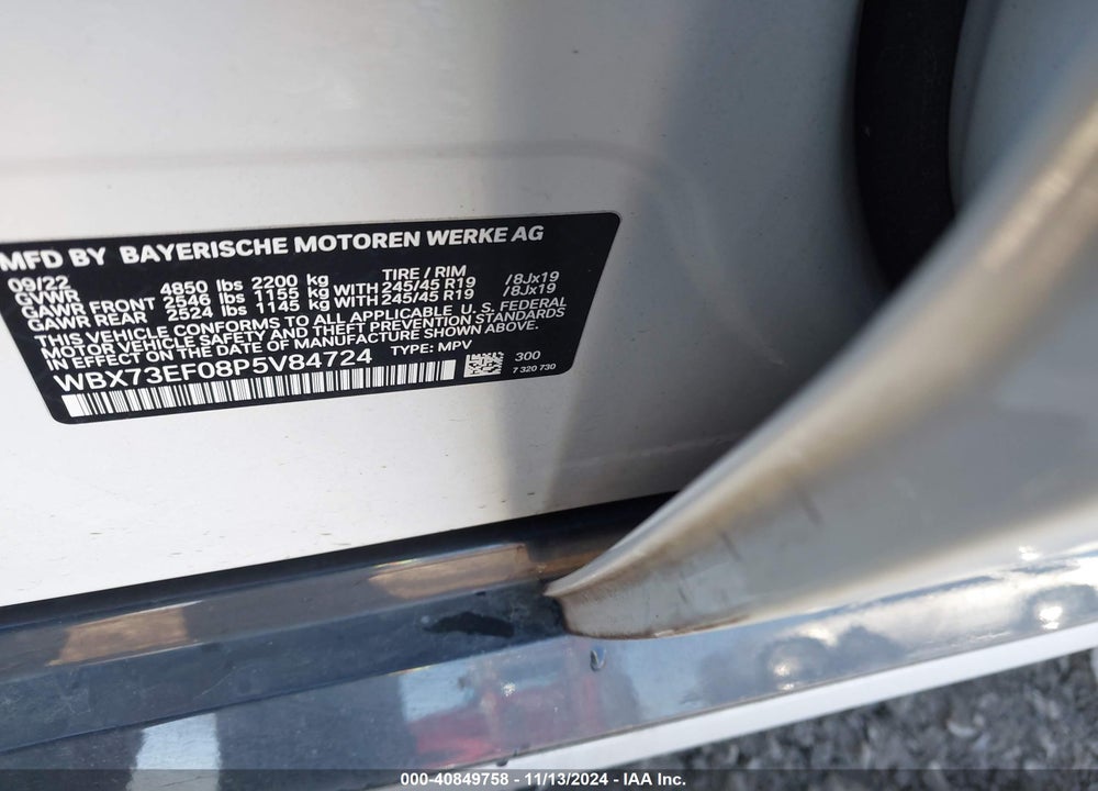 2023 BMW X1 XDRIVE28I VIN: WBX73EF08P5V84724