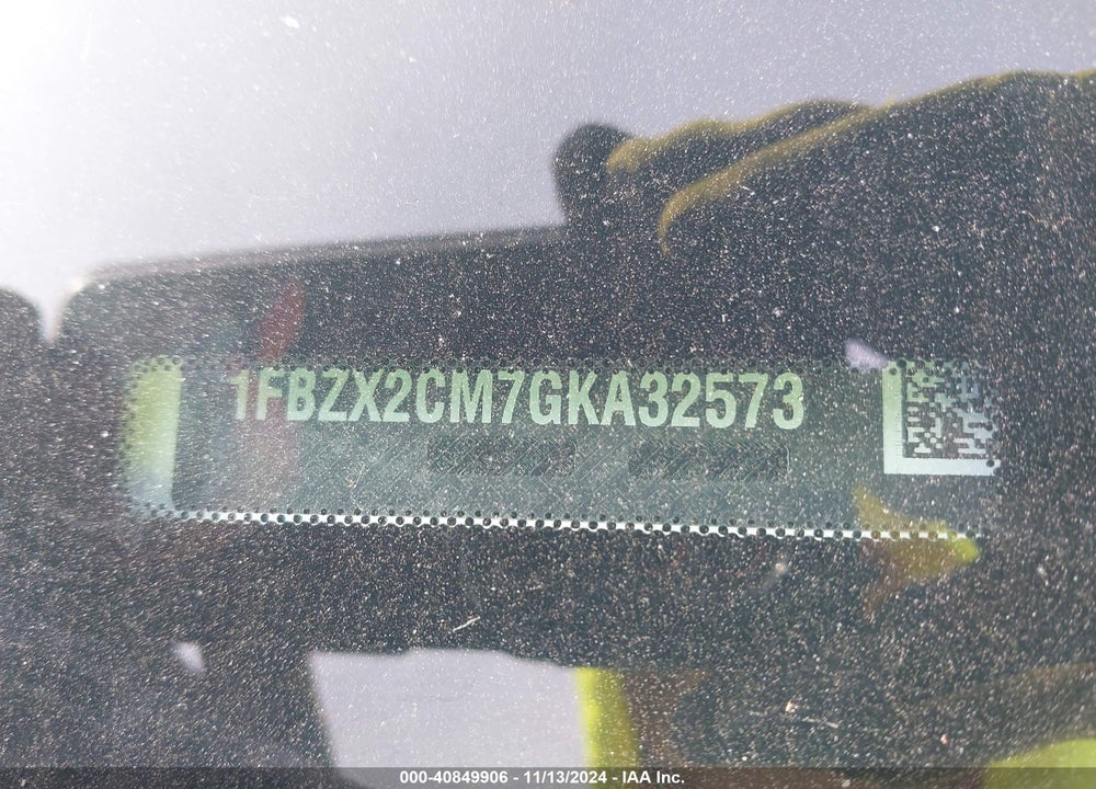 2016 FORD TRANSIT-350 XL VIN: 1FBZX2CM7GKA32573