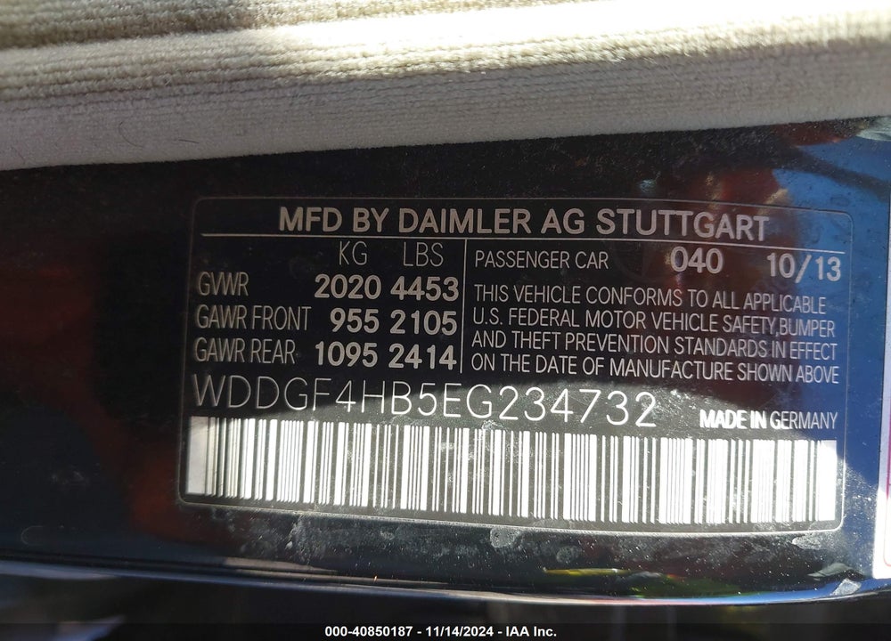 2014 MERCEDES-BENZ C 250 LUXURY/SPORT VIN: WDDGF4HB5EG234732