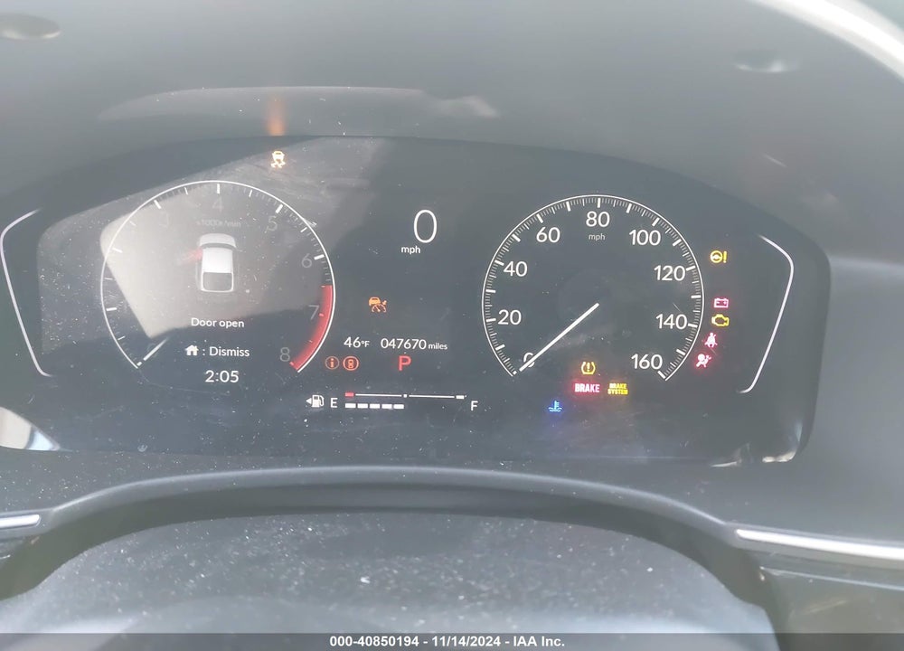 2023 HONDA CIVIC EX-L /EX-L W/O BSI VIN: 19XFL1H75PE015183