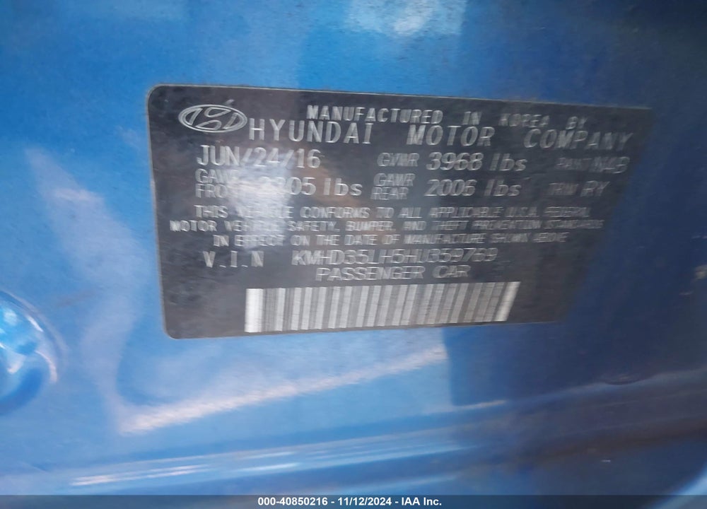 2017 HYUNDAI ELANTRA GT VIN: KMHD35LH5HU359769