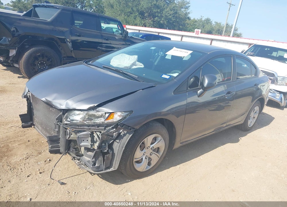 2013 HONDA CIVIC LX VIN: 19XFB2F57DE251596