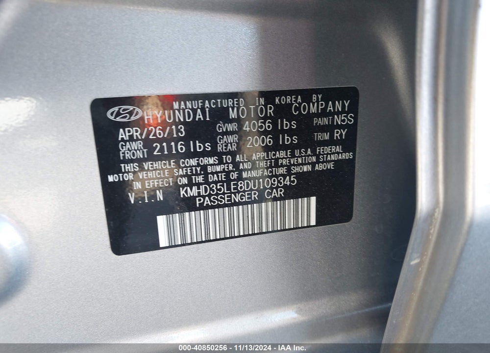 2013 HYUNDAI ELANTRA GT VIN: KMHD35LE8DU109345