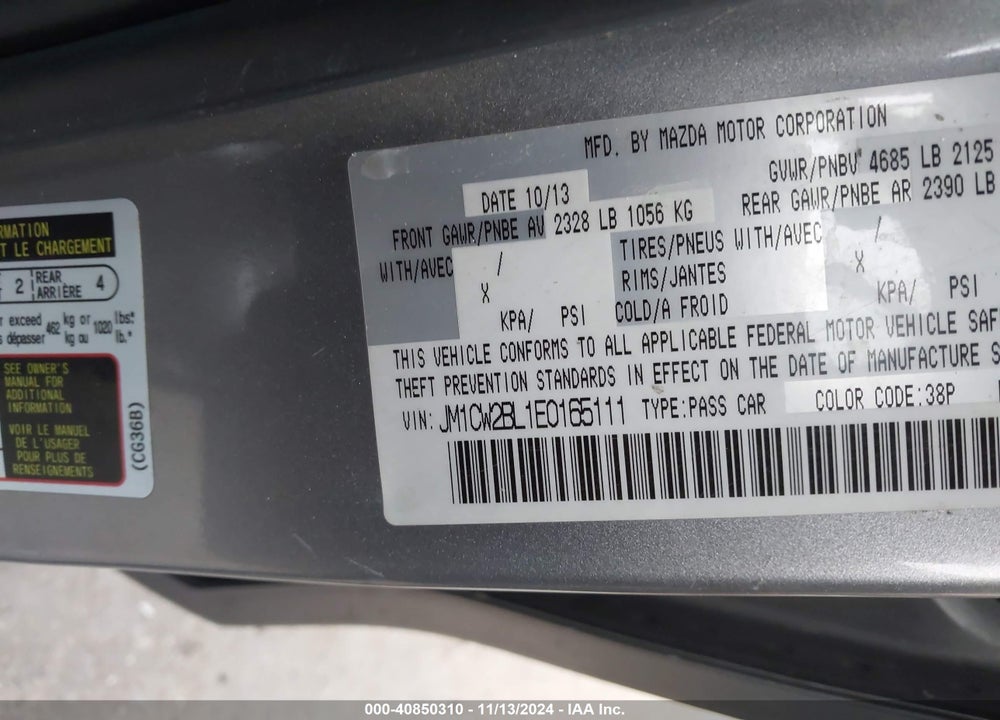 2014 MAZDA 5 SPORT VIN: JM1CW2BL1E0165111