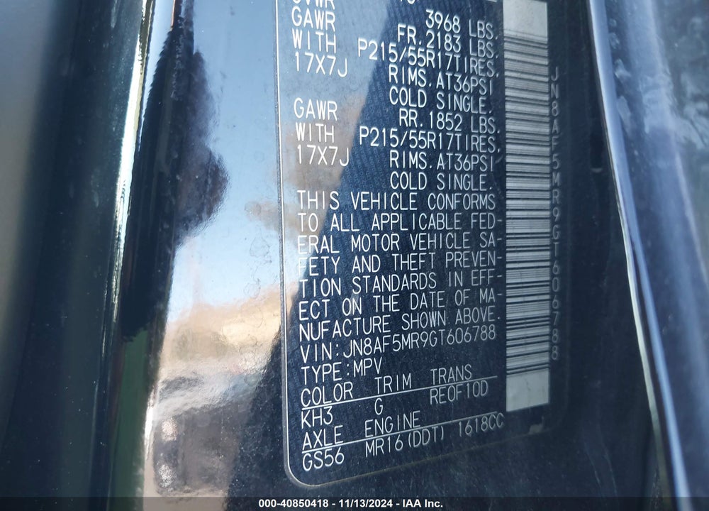 2016 NISSAN JUKE S VIN: JN8AF5MR9GT606788