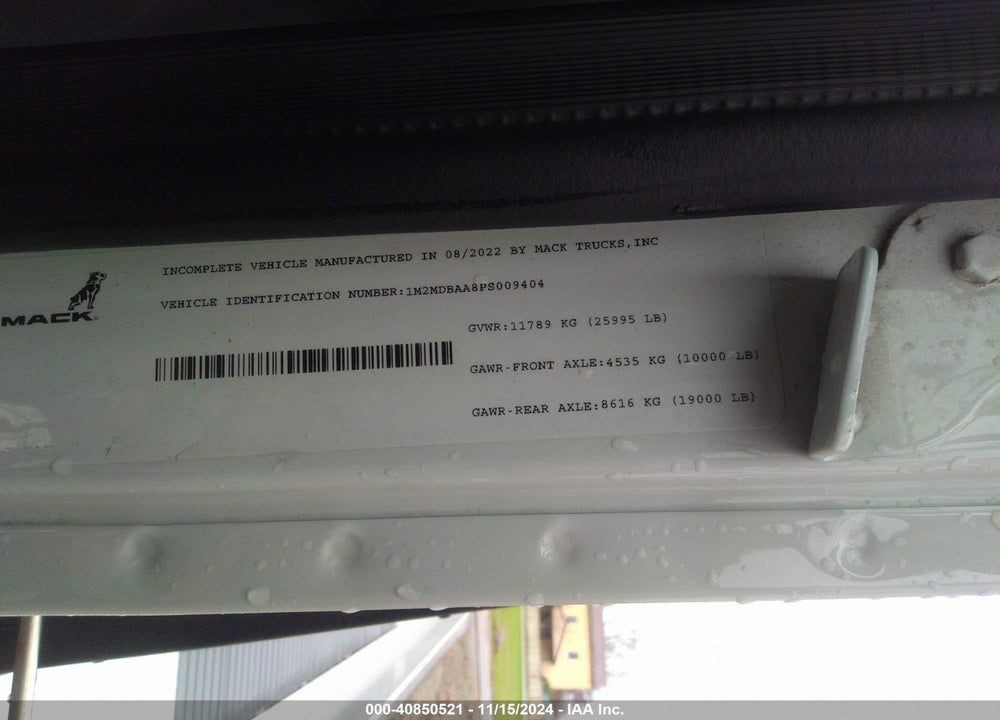 2023 MACK MD VIN: 1M2MDBAA8PS009404