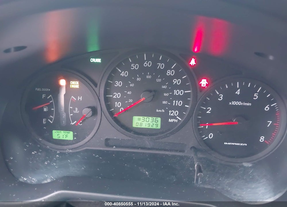 2007 SUBARU IMPREZA 2.5I VIN: JF1GG61677H818407