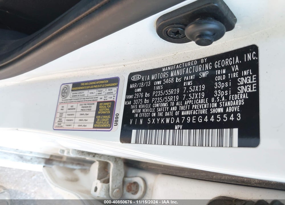 2014 KIA SORENTO LIMITED V6 VIN: 5XYKWDA79EG445543