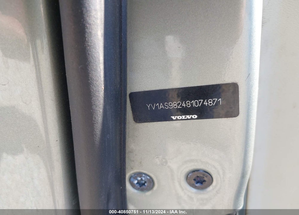 2008 VOLVO S80 VIN: YV1AS982481074871