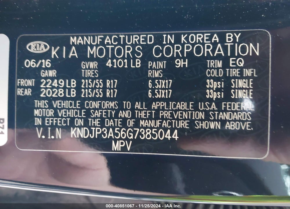 2016 KIA SOUL VIN: KNDJP3A56G7385044
