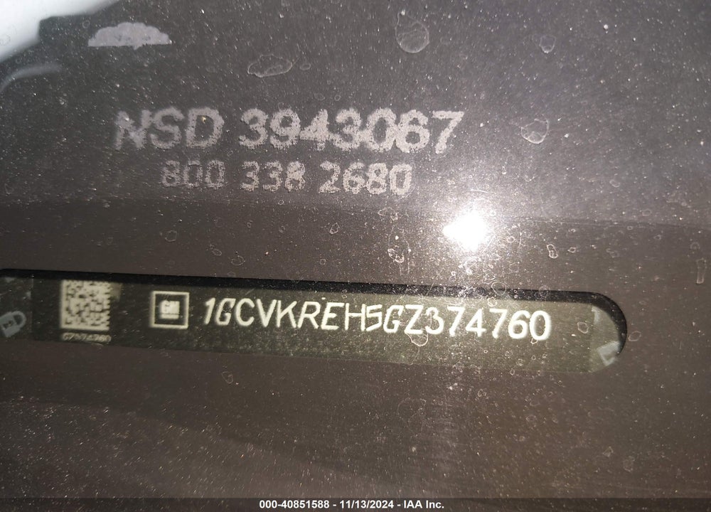 2016 CHEVROLET SILVERADO 1500 2LT VIN: 1GCVKREH5GZ374760