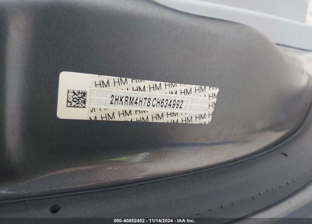 2012 HONDA CR-V EX-L VIN: 2HKRM4H78CH634992