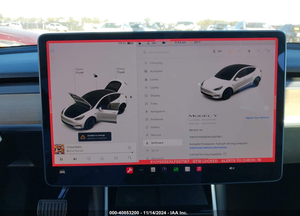 2020 TESLA MODEL Y LONG RANGE DUAL MOTOR ALL-WHEEL DRIVE VIN: 5YJYGDEEXLF027187