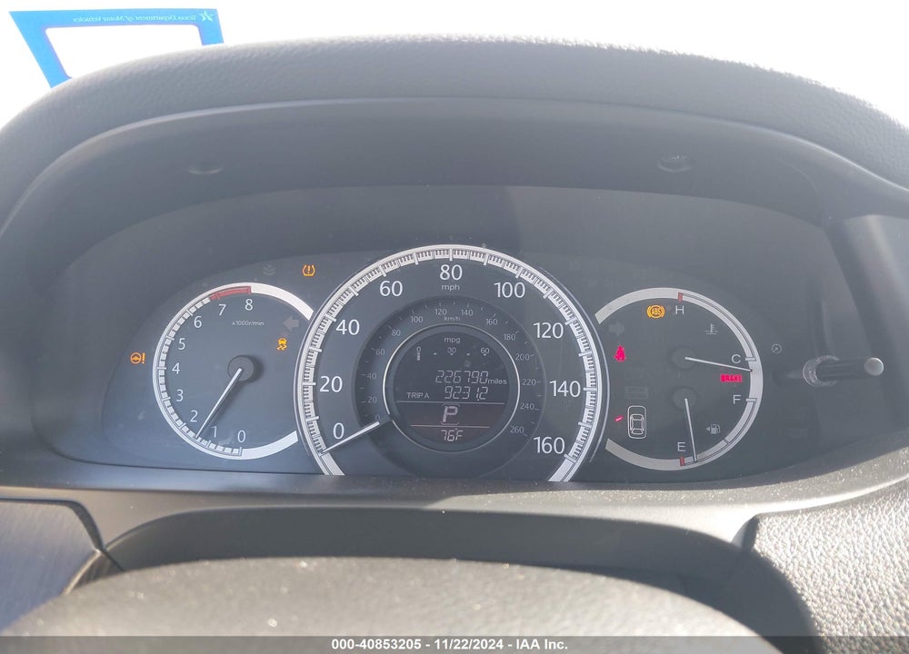 2013 HONDA ACCORD EX-L VIN: 1HGCR2F86DA019438