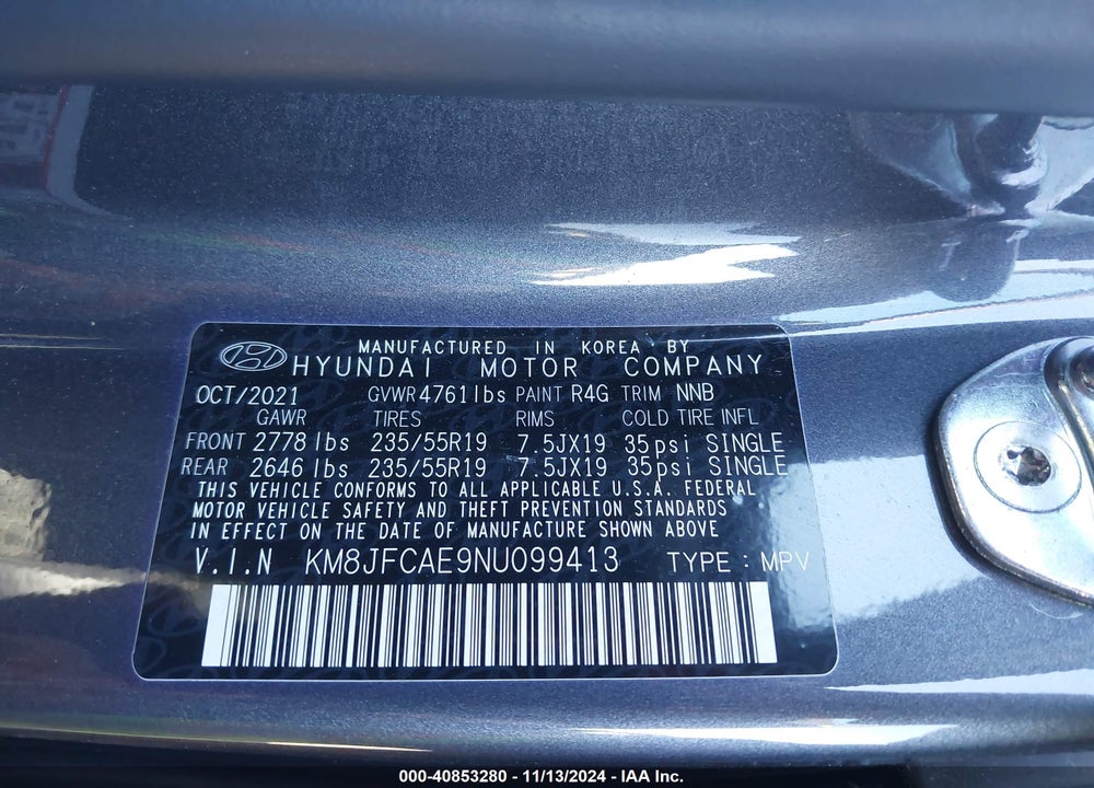 2022 HYUNDAI TUCSON N LINE VIN: KM8JFCAE9NU099413
