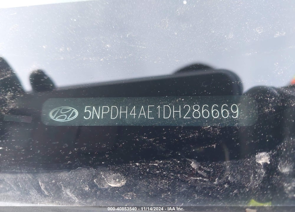 2013 HYUNDAI ELANTRA GLS VIN: 5NPDH4AE1DH286669