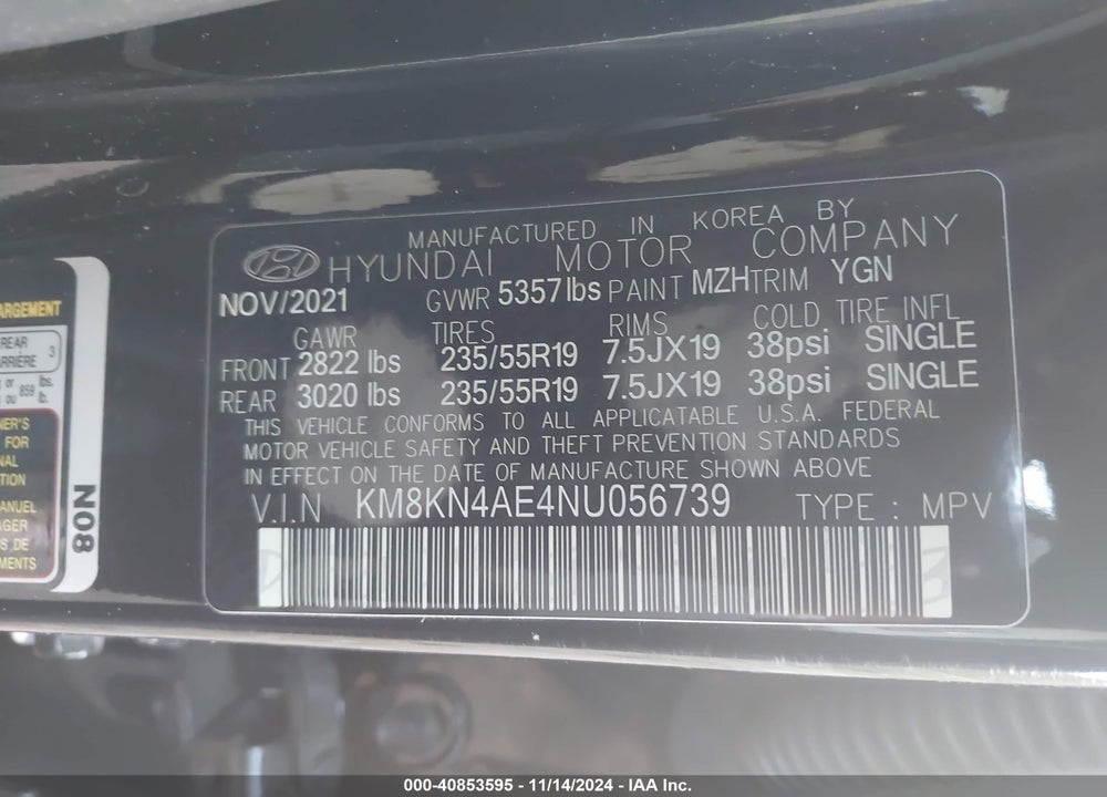 2022 HYUNDAI IONIQ 5 SEL VIN: KM8KN4AE4NU056739