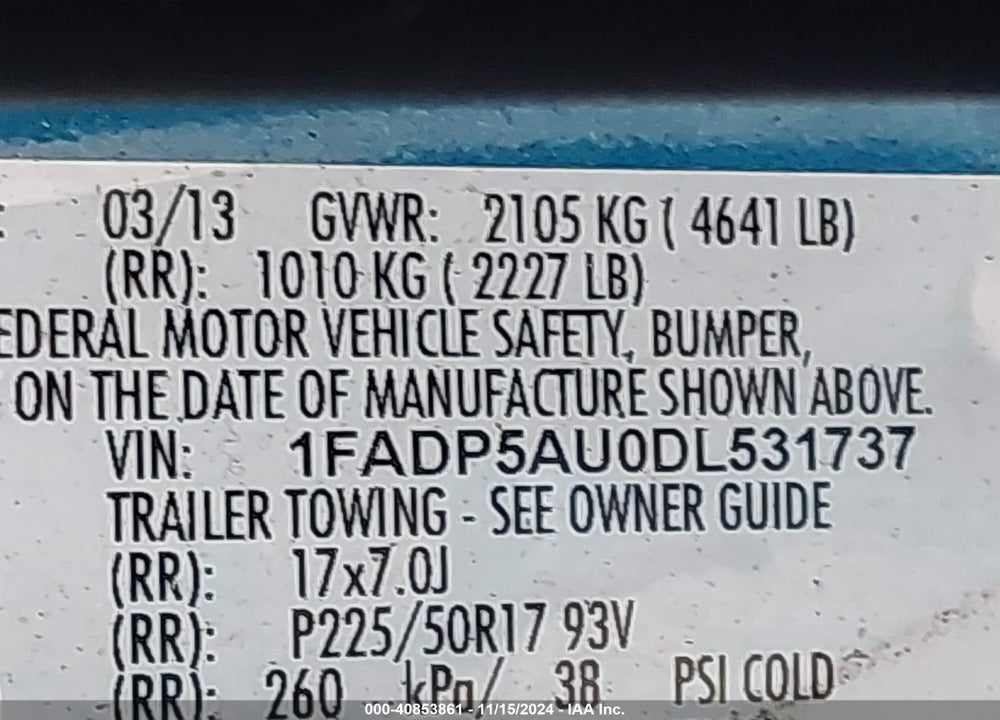 2013 FORD C-MAX HYBRID SE VIN: 1FADP5AU0DL531737