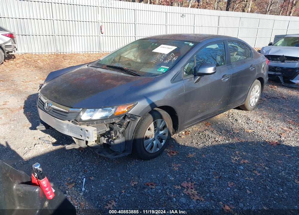 2012 HONDA CIVIC LX VIN: 2HGFB2F56CH596641