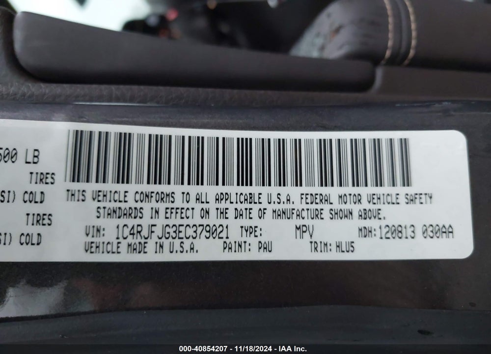 2014 JEEP GRAND CHEROKEE SUMMIT VIN: 1C4RJFJG3EC379021
