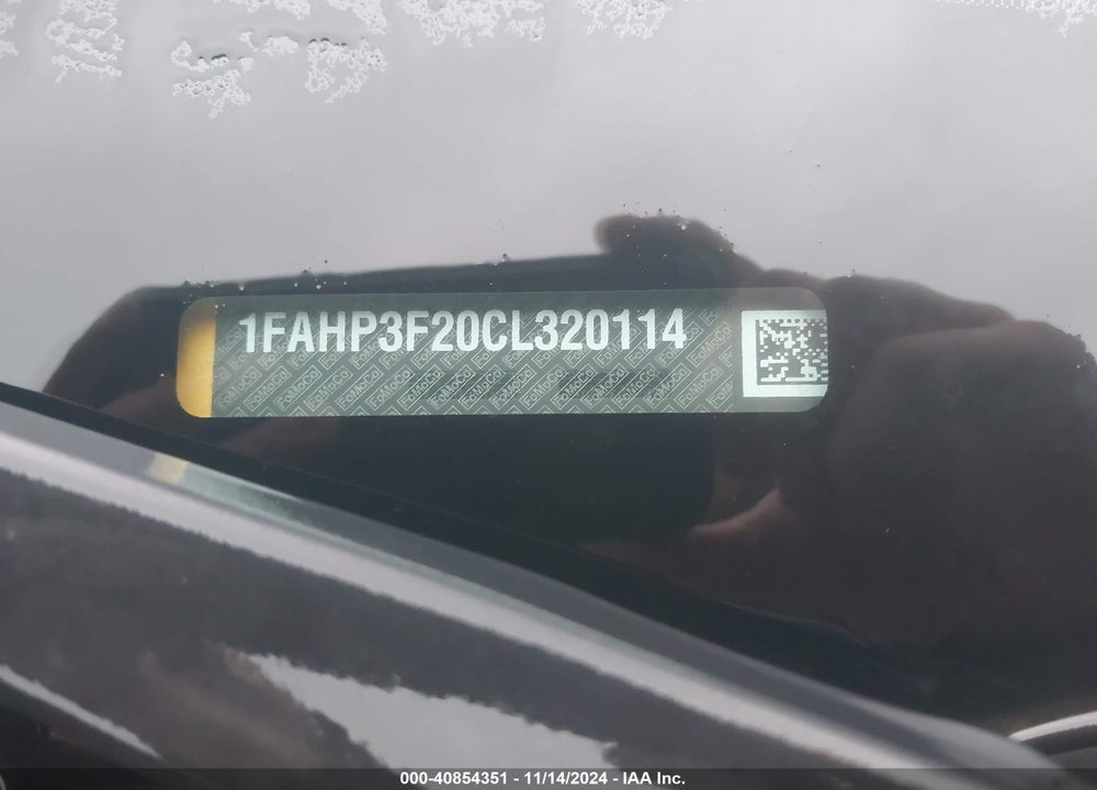 2012 FORD FOCUS SE VIN: 1FAHP3F20CL320114