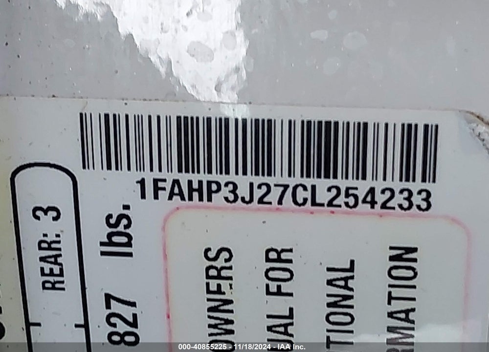 2012 FORD FOCUS TITANIUM VIN: 1FAHP3J27CL254233