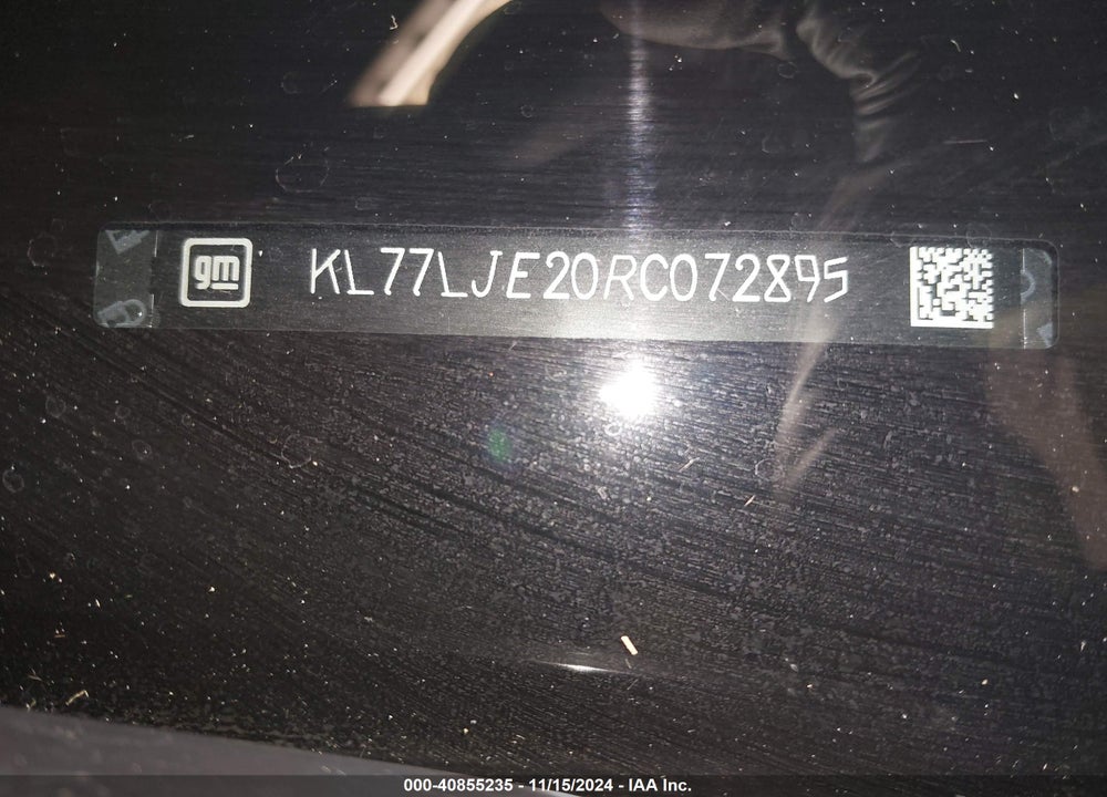 2024 CHEVROLET TRAX FWD 2RS VIN: KL77LJE20RC072895
