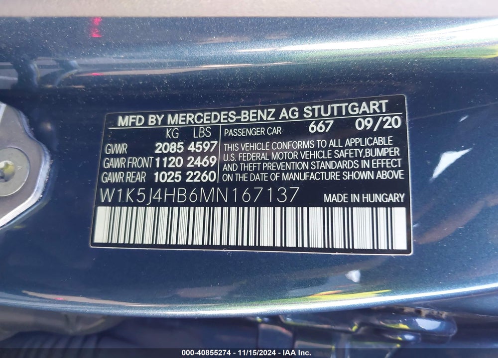 2021 MERCEDES-BENZ CLA 250 4MATIC VIN: W1K5J4HB6MN167137