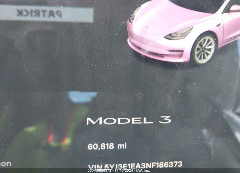 2022 TESLA MODEL 3 VIN: 5YJ3E1EA3NF186373