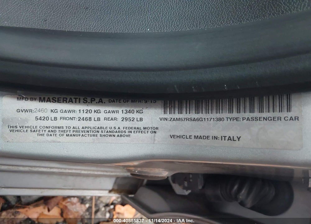 2016 MASERATI GHIBLI S VIN: ZAM57RSA6G1171380