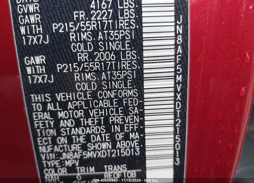 2013 NISSAN JUKE SL VIN: JN8AF5MVXDT215013
