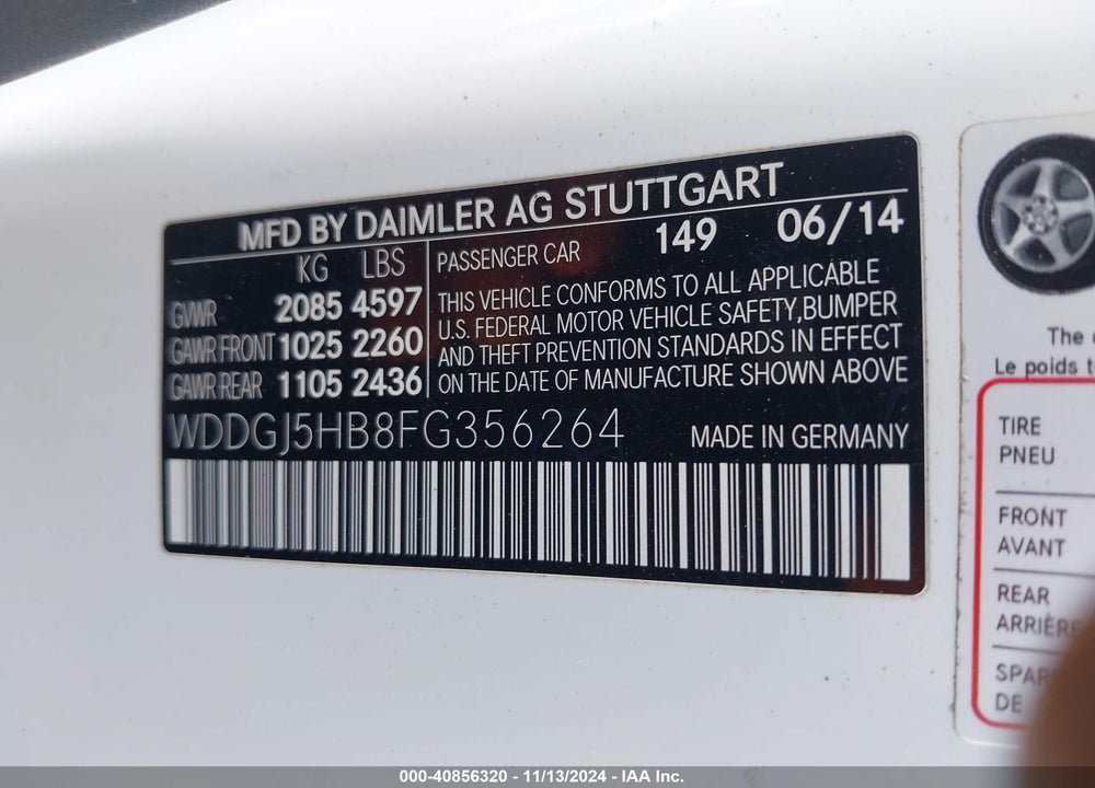 2015 MERCEDES-BENZ C 350 SPORT VIN: WDDGJ5HB8FG356264