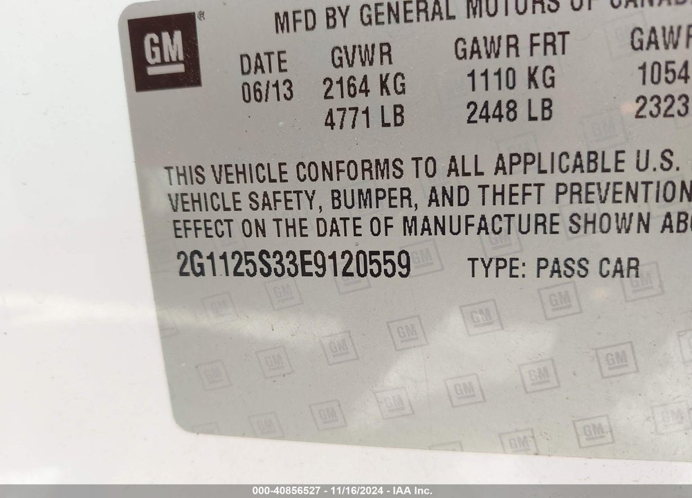 2014 CHEVROLET IMPALA 2LT VIN: 2G1125S33E9120559