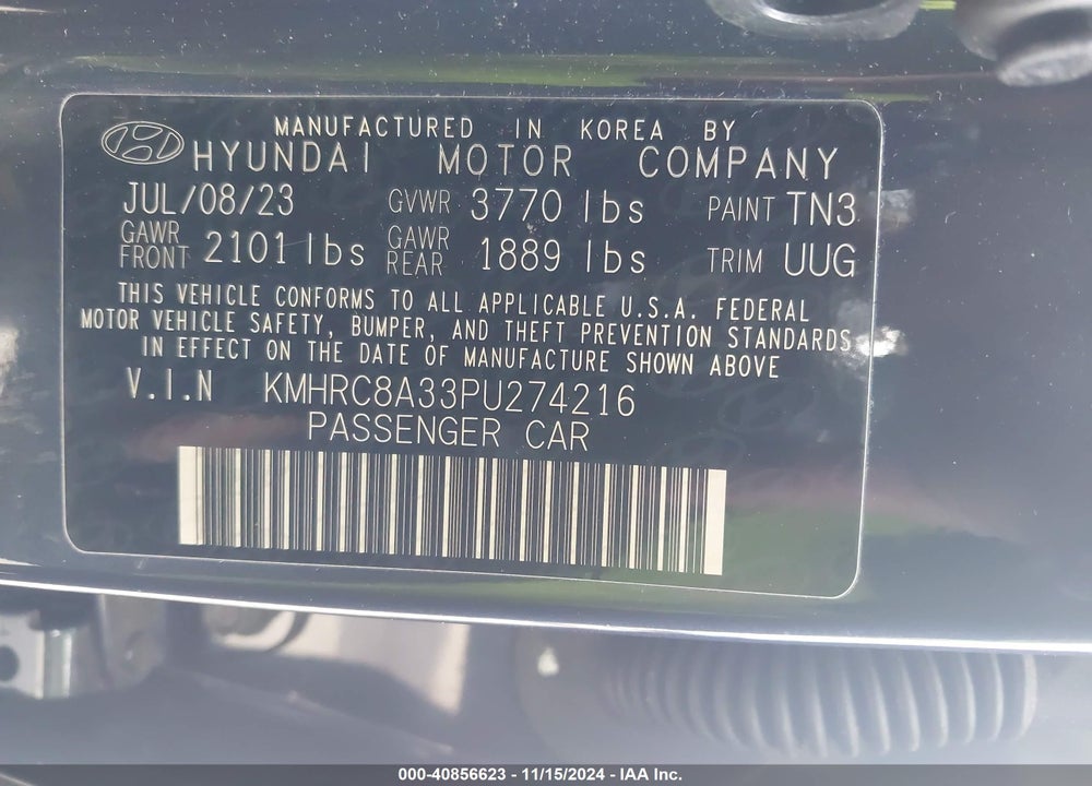 2023 HYUNDAI VENUE LIMITED VIN: KMHRC8A33PU274216