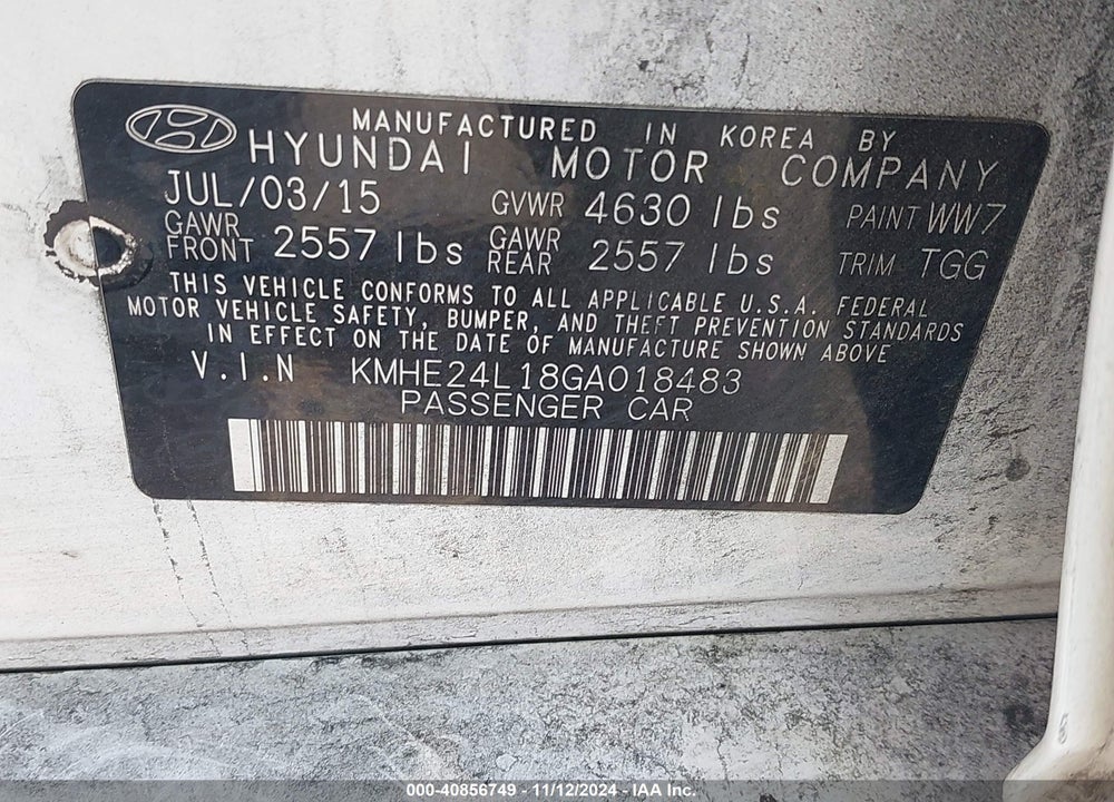 2016 HYUNDAI SONATA HYBRID SE VIN: KMHE24L18GA018483
