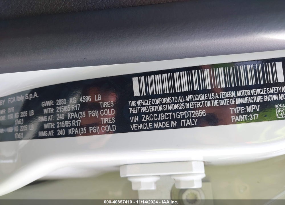 2016 JEEP RENEGADE TRAILHAWK VIN: ZACCJBCT1GPD72656