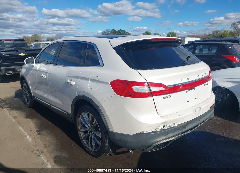 2016 LINCOLN MKX RESERVE VIN: 2LMTJ8LP0GBL75705